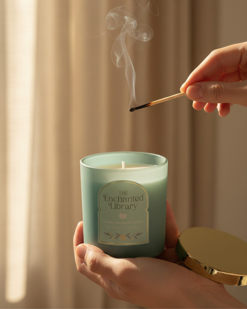 The Enchanted Library Leather, Patchouli & Amber Candle