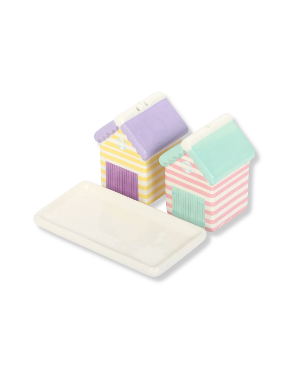 Pastel Beach Hut Salt and Pepper Shakers
