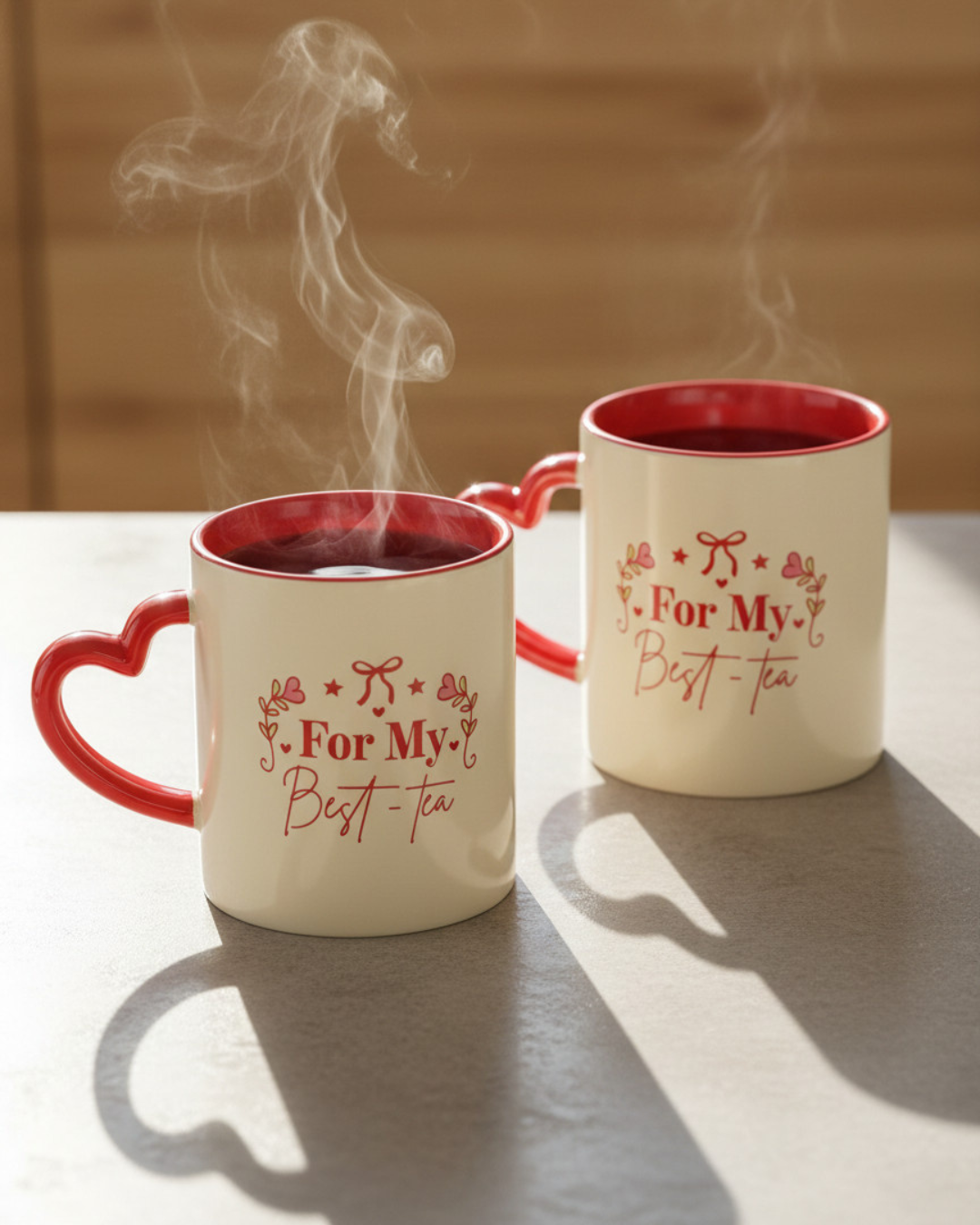 For My Best-Tea Mug with Heart Handle