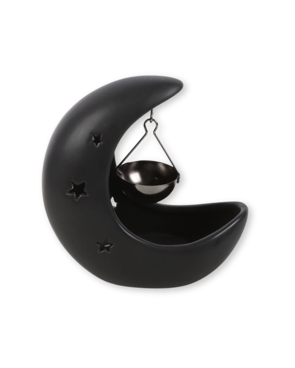 Black Crescent Moon Hanging Oil Burner
