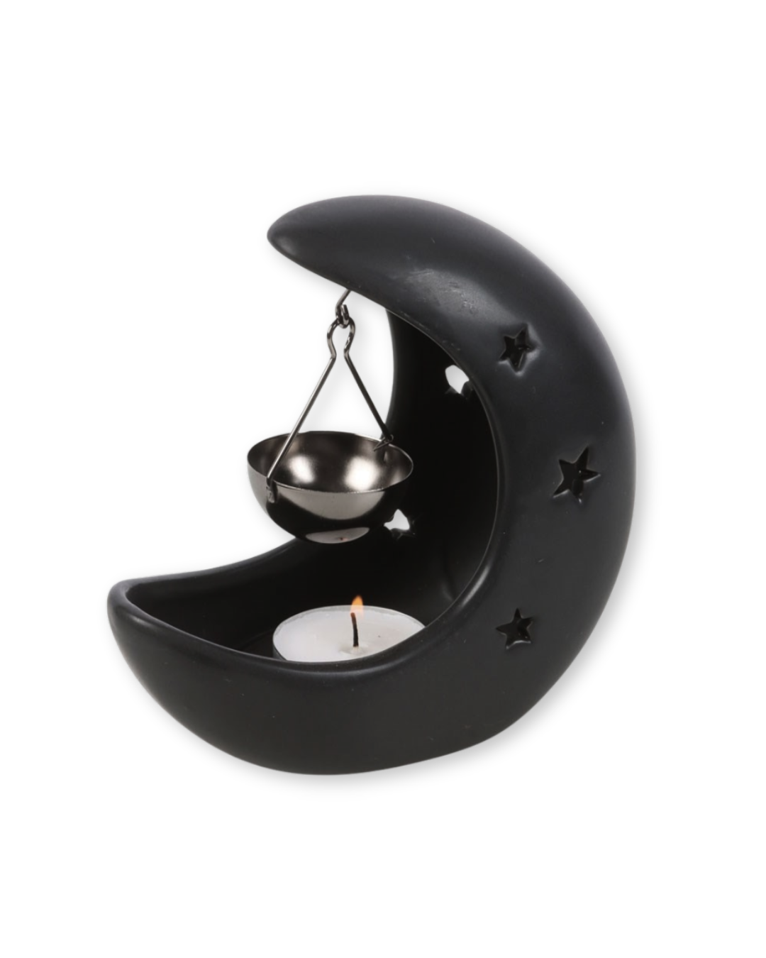 Black Crescent Moon Hanging Oil Burner