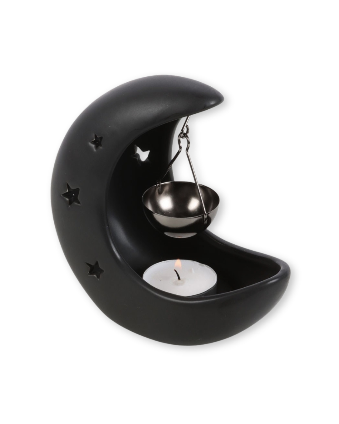 Black Crescent Moon Hanging Oil Burner