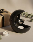 Black Crescent Moon Hanging Oil Burner