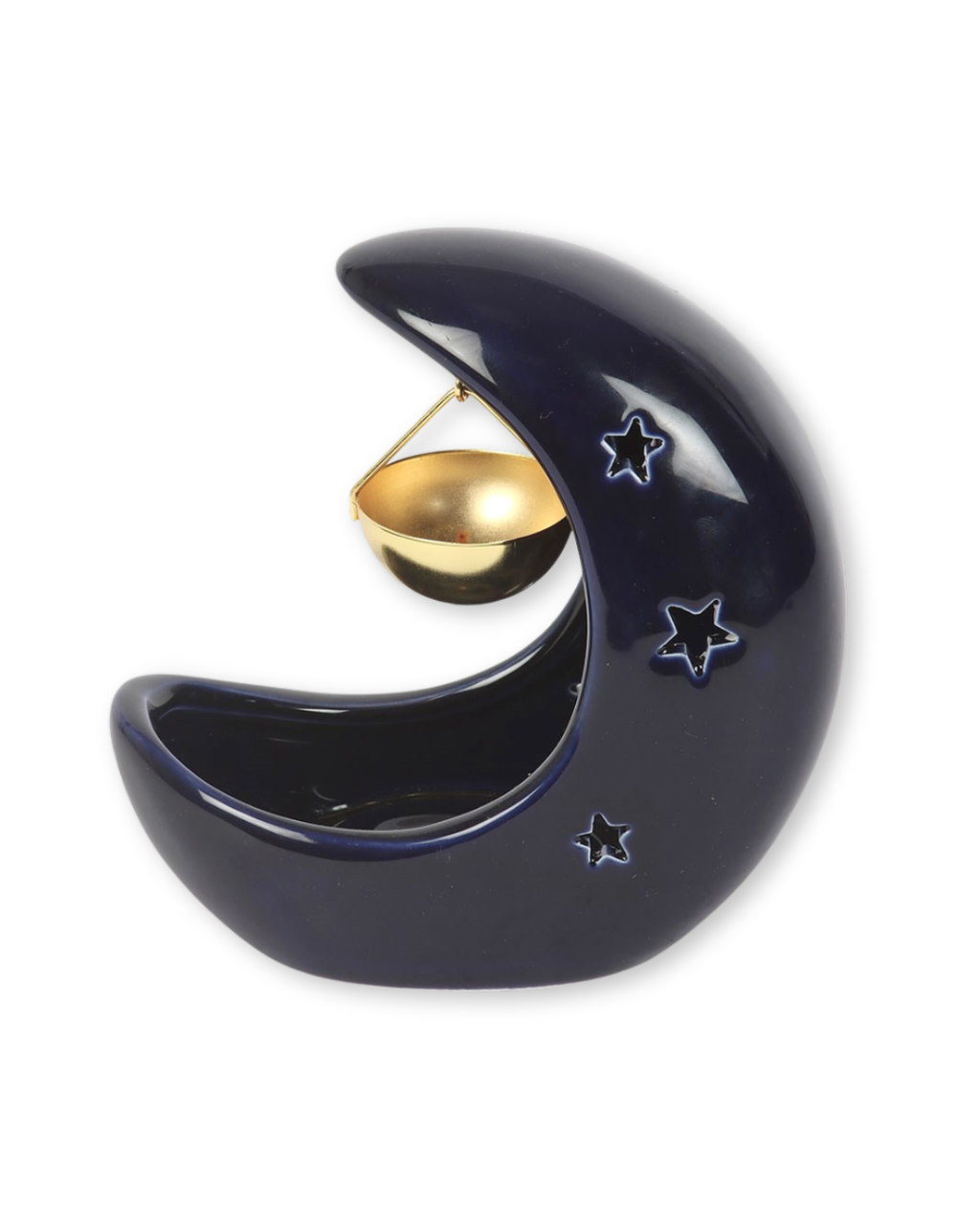 Blue Crescent Moon Hanging Oil Burner