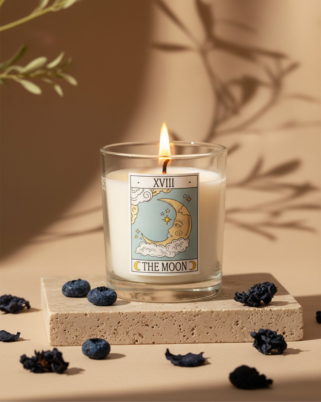 The Moon Vintage Tarot Blueberry Candle