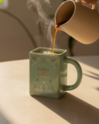 Coffee and Books Green Book Shaped Mug
