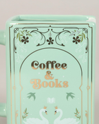 Coffee and Books Green Book Shaped Mug