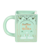 Coffee and Books Green Book Shaped Mug