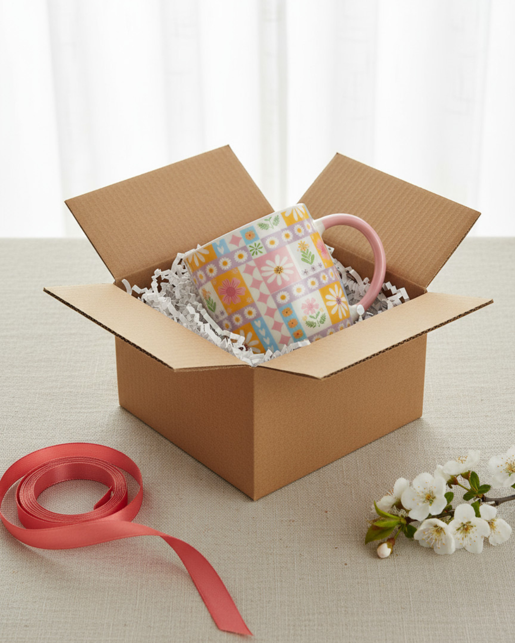 Floral Patchwork Print Mug