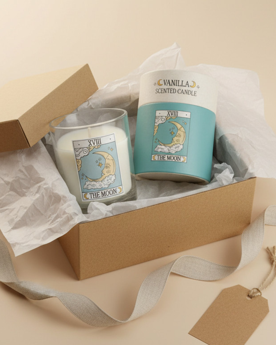 The Moon Vintage Tarot Blueberry Candle