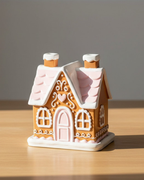 Pink Gingerbread House Incense Cone Burner | Ceramic Christmas House