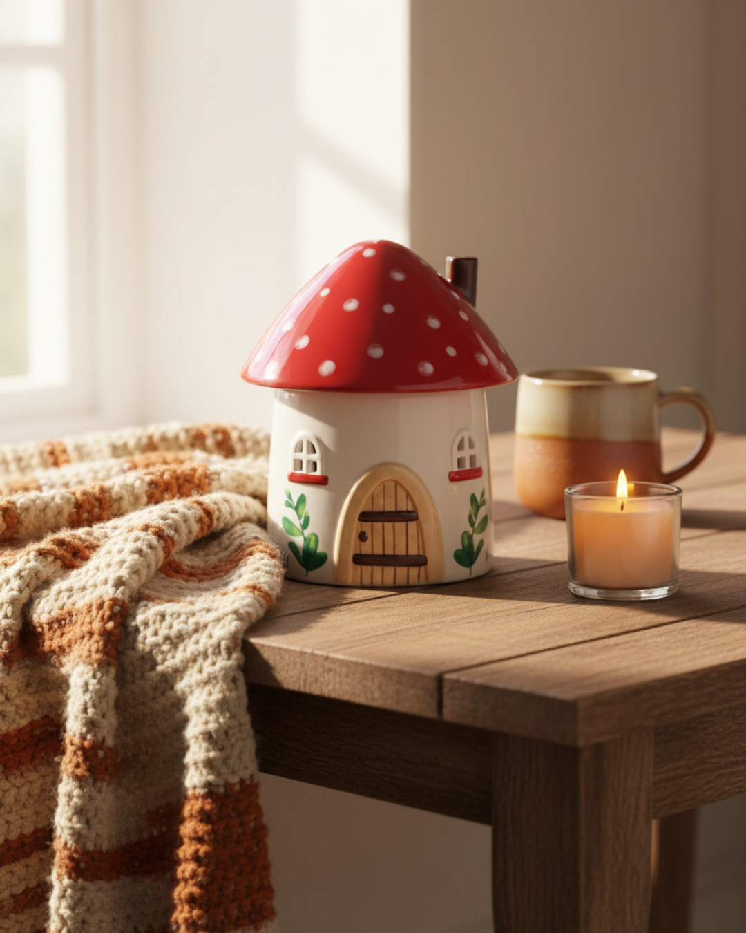 Mushroom House Oil Burner & Wax Warmer | Whimsical Woodland Home Fragrance