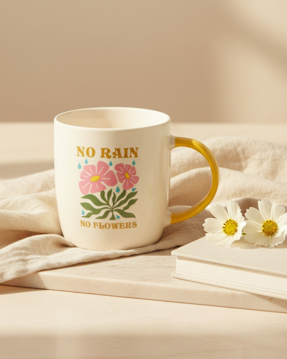No Rain, No Flowers Mug