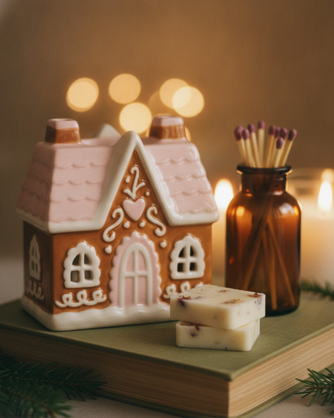 Gingerbread House Oil Burner & Wax Melt Warmer | Ceramic Christmas House
