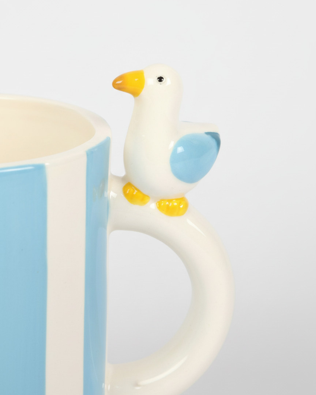 Striped Mug with Seagull