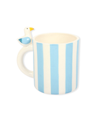 Striped Mug with Seagull