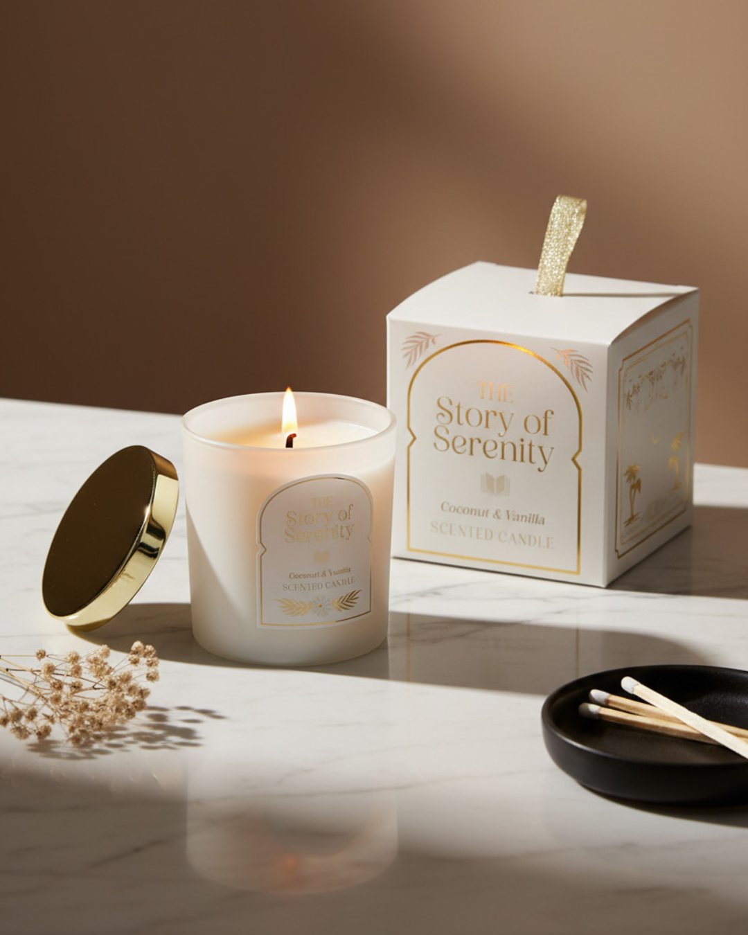 The Story of Serenity Coconut & Vanilla Candle