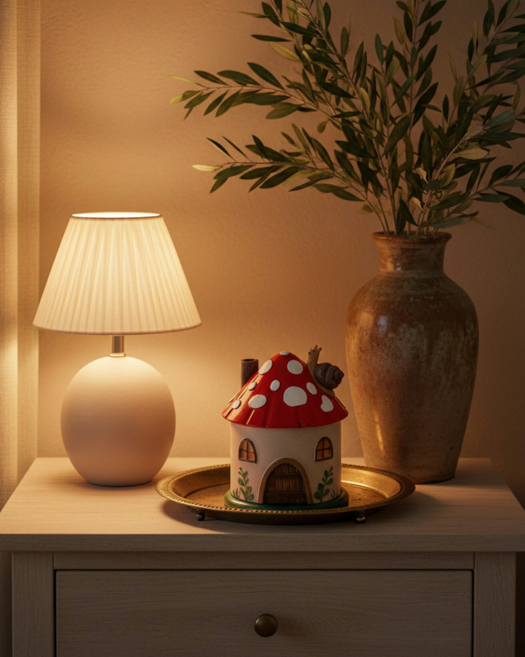 Mushroom House Incense Cone Burner | Whimsical Woodland Home Fragrance