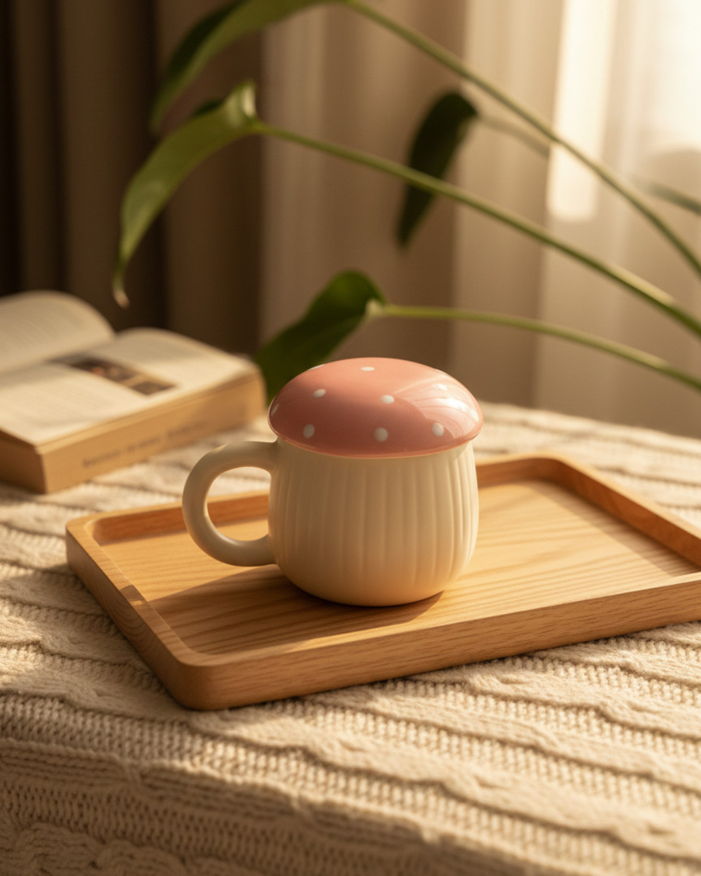 Pink Mushroom Woodland Mug