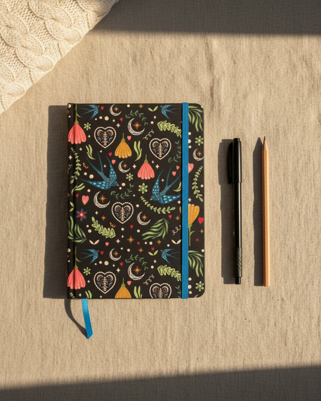 Midnight Bloom Print A5 Notebook