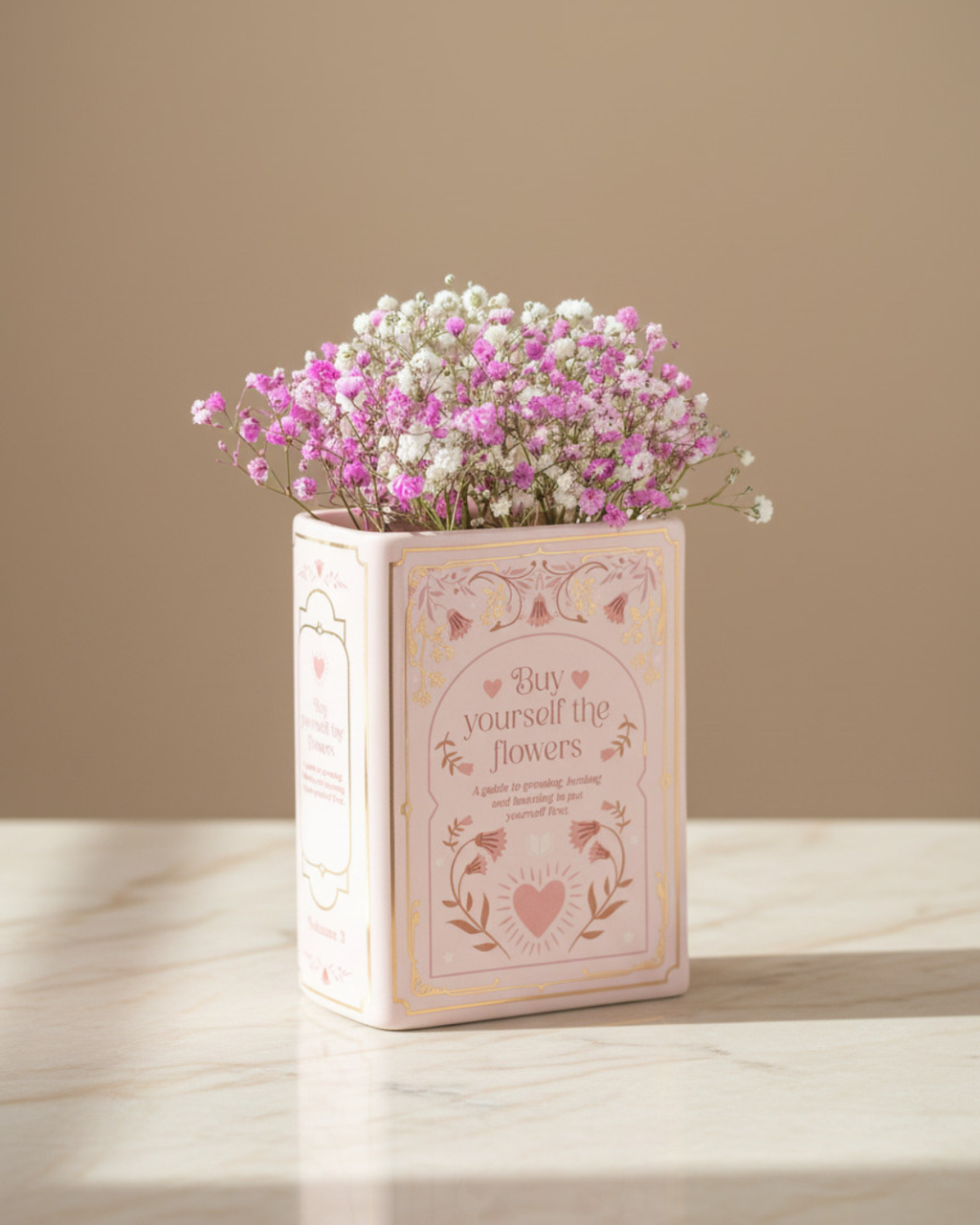 Pink Book Shaped Vase