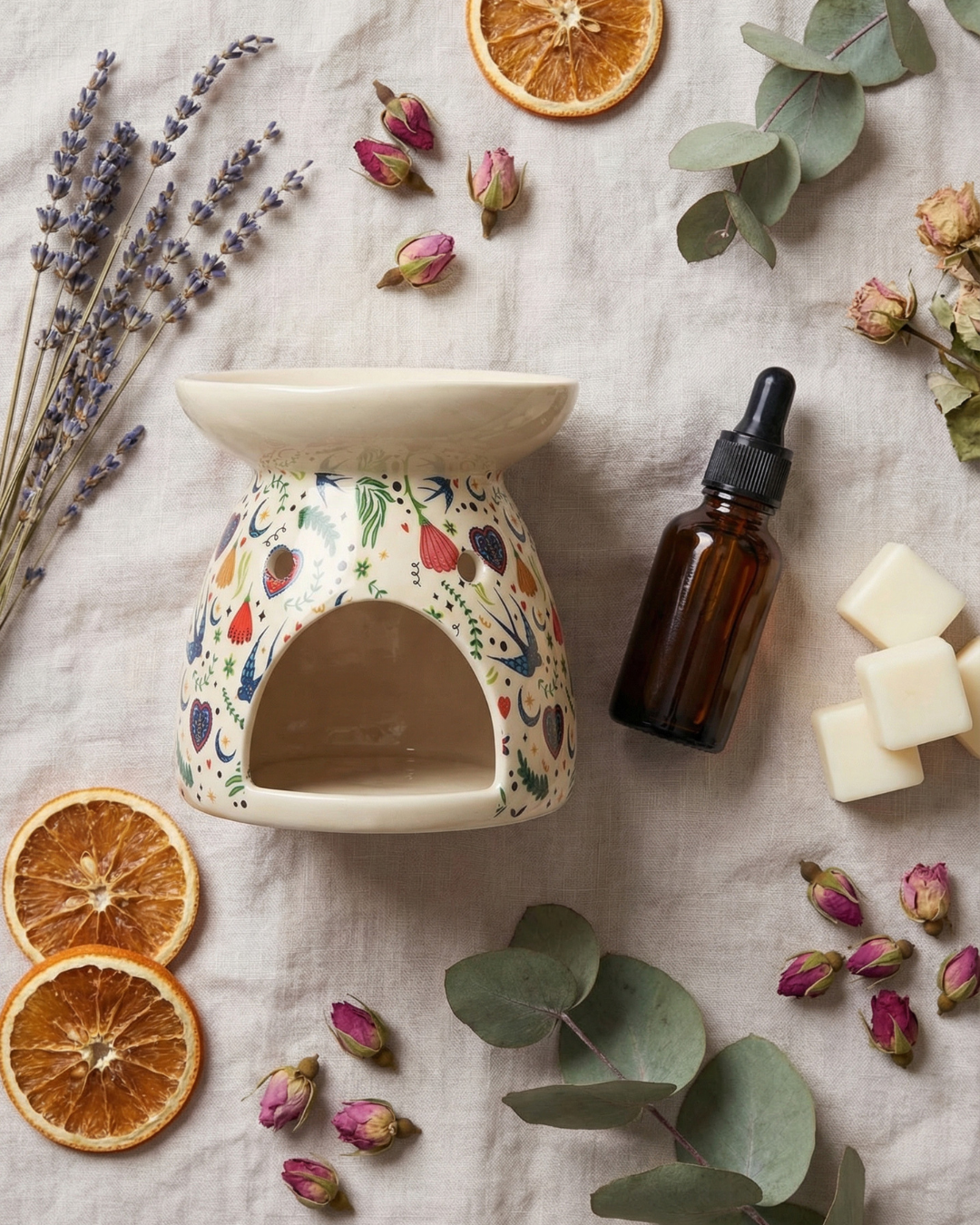 Cream Midnight Bloom Oil Burner & Wax Warmer