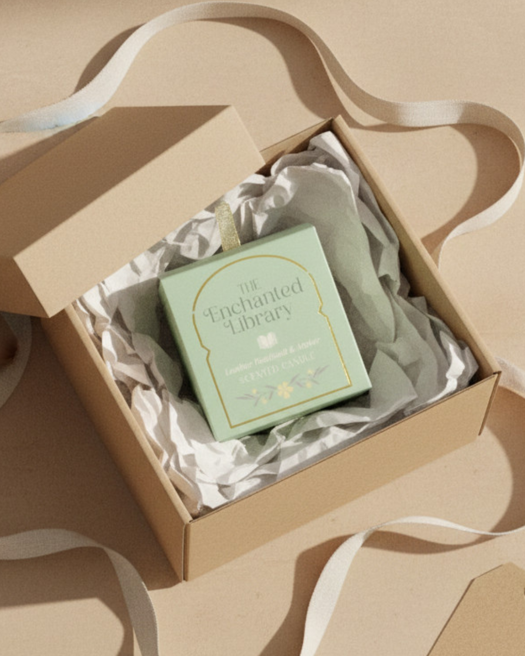 The Enchanted Library Leather, Patchouli & Amber Candle