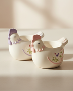 Set of 2 Hen Shaped Egg Cups