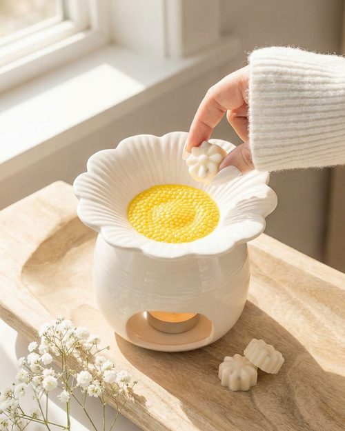 Daisy Shaped Oil Burner & Wax Warmer ceramic mug or home décor item.