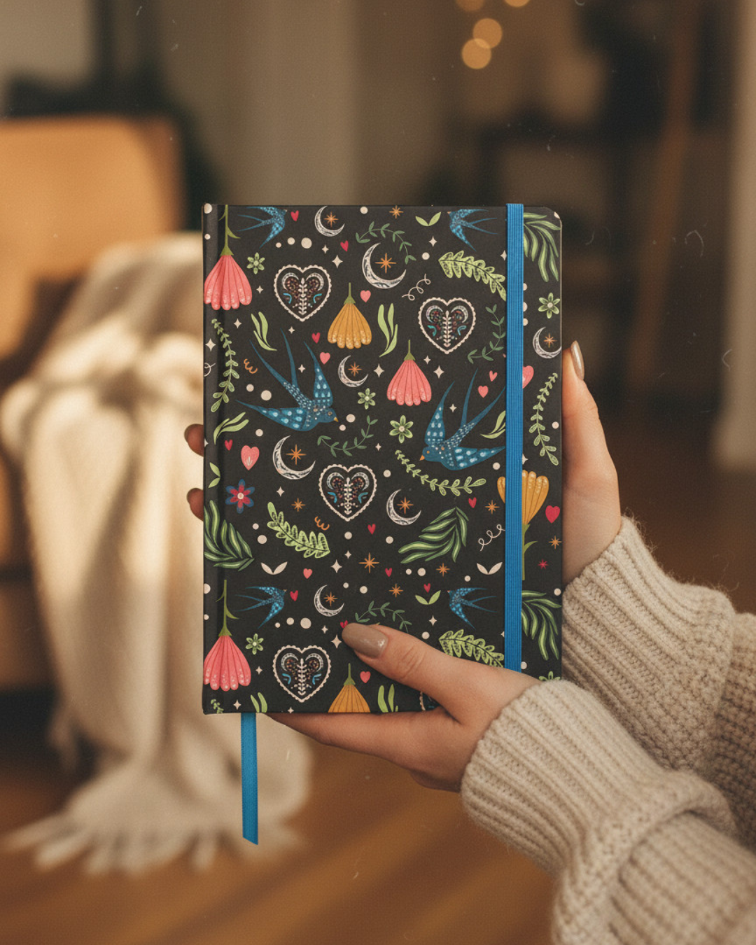 Midnight Bloom Print A5 Notebook