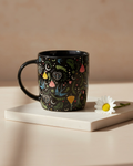 Black Midnight Bloom Print Mug