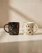 Black Midnight Bloom Print Mug