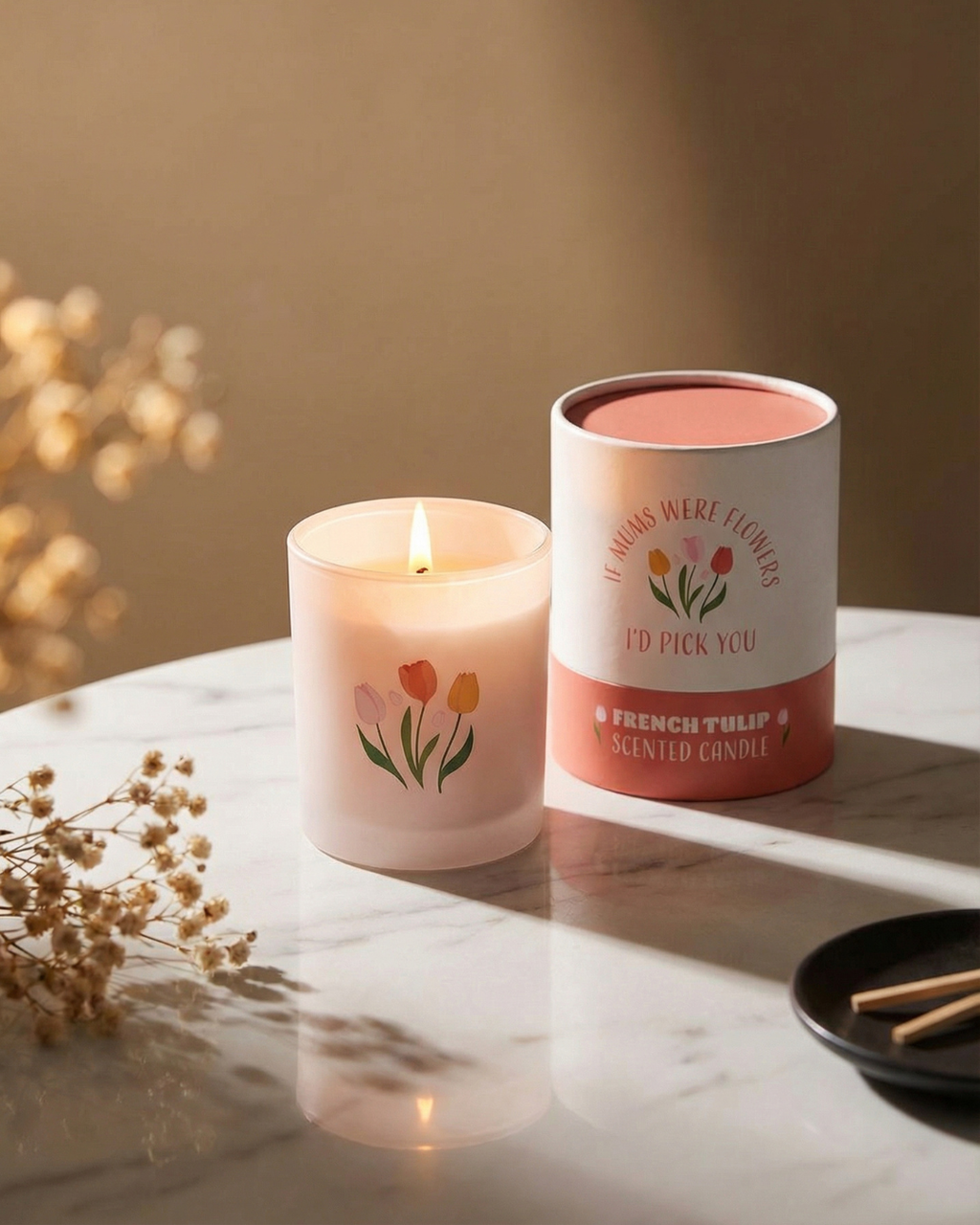 If Mums Were Flowers French Tulip Candle