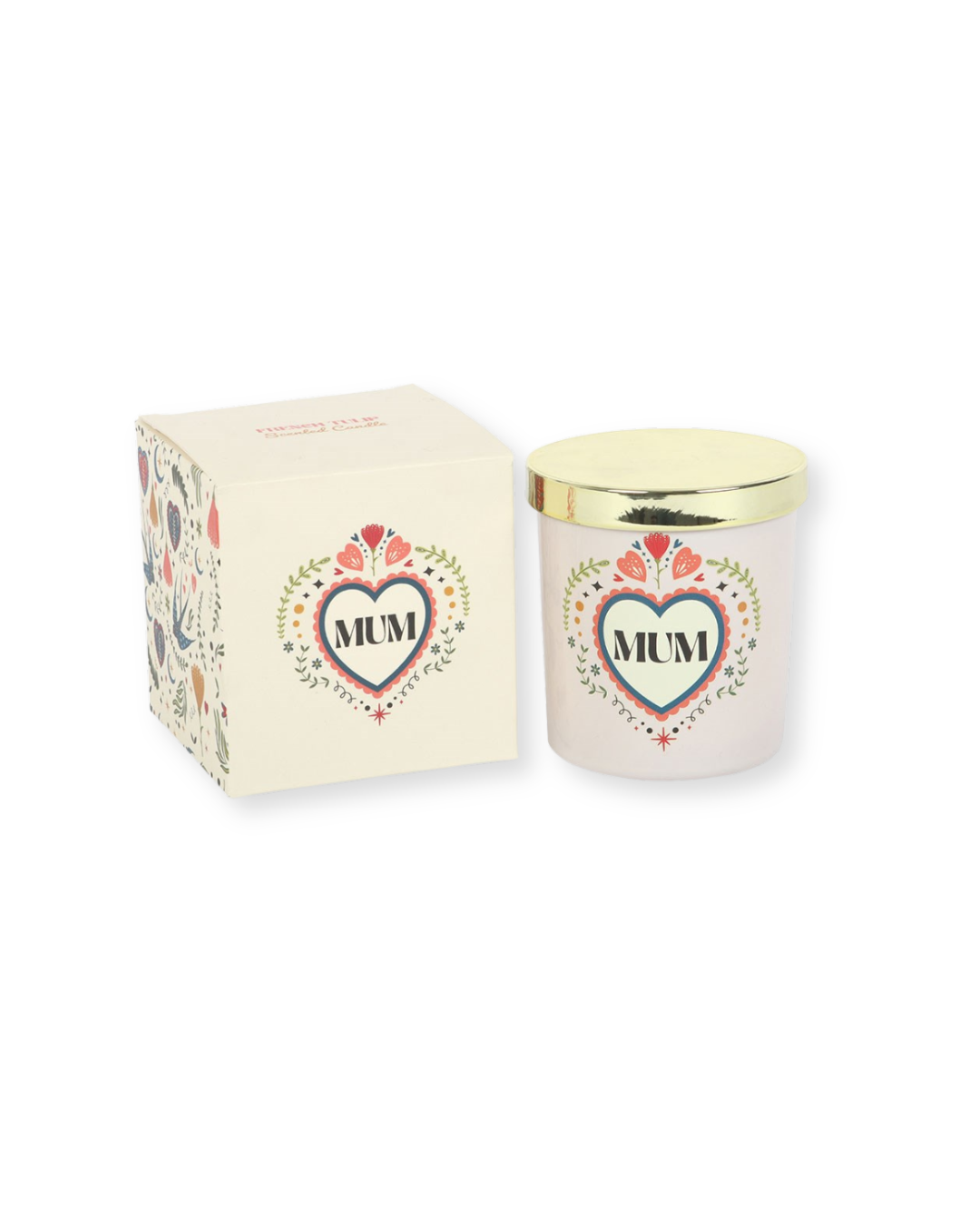 Mum Folk Heart French Tulip Candle