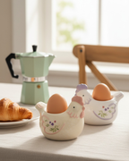 Set of 2 Hen Shaped Egg Cups
