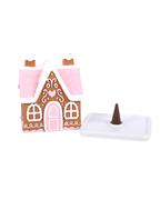 Pink Gingerbread House Incense Cone Burner | Ceramic Christmas House