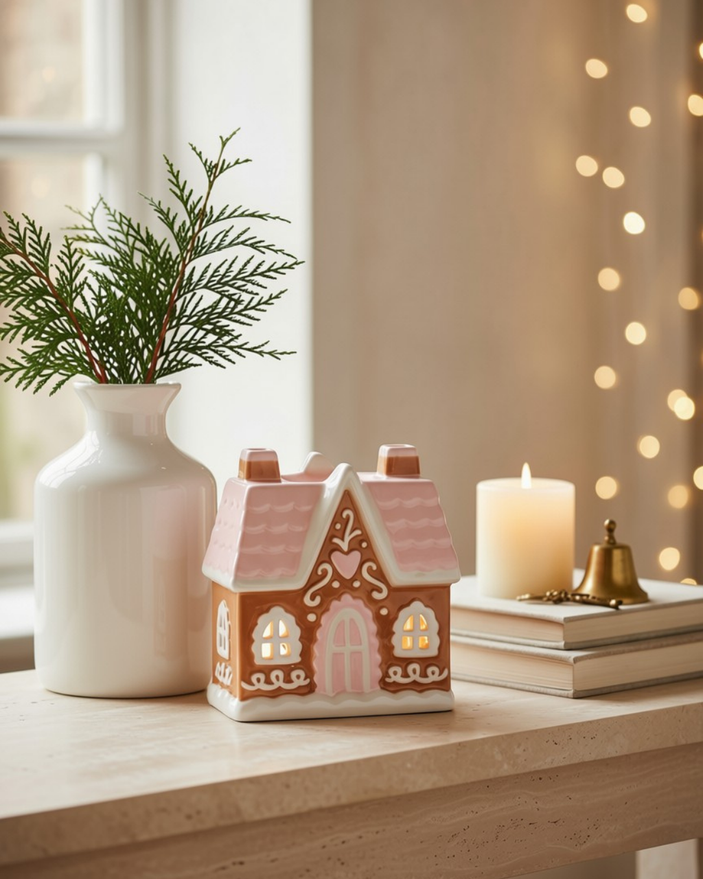 Gingerbread House Oil Burner & Wax Melt Warmer | Ceramic Christmas House