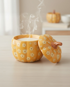 Floral Pumpkin Oil Burner | Ceramic Autumn Wax Melt Burner