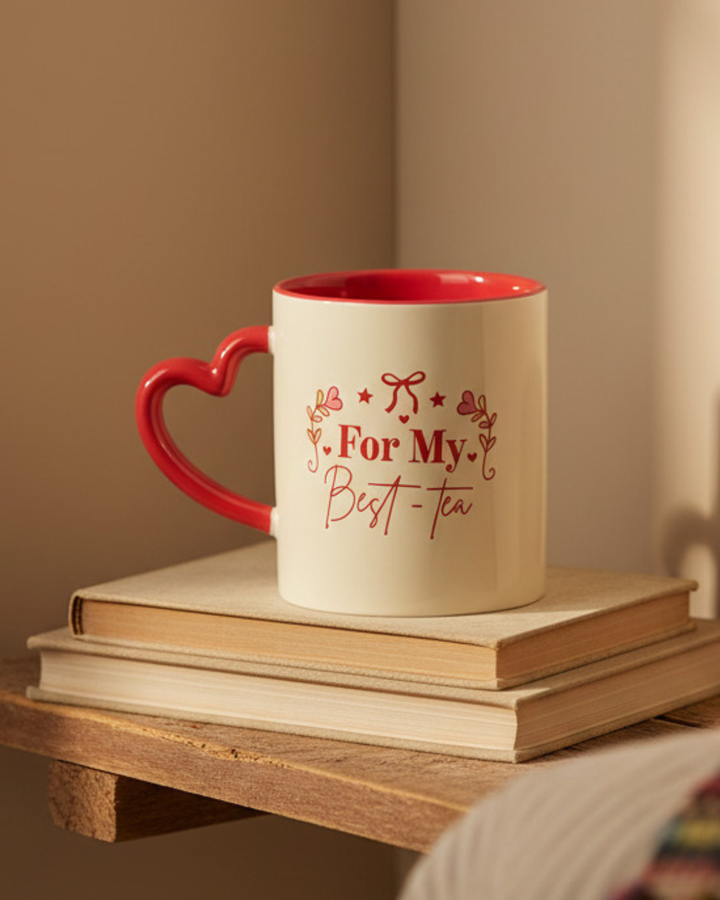 For My Best-Tea Mug with Heart Handle