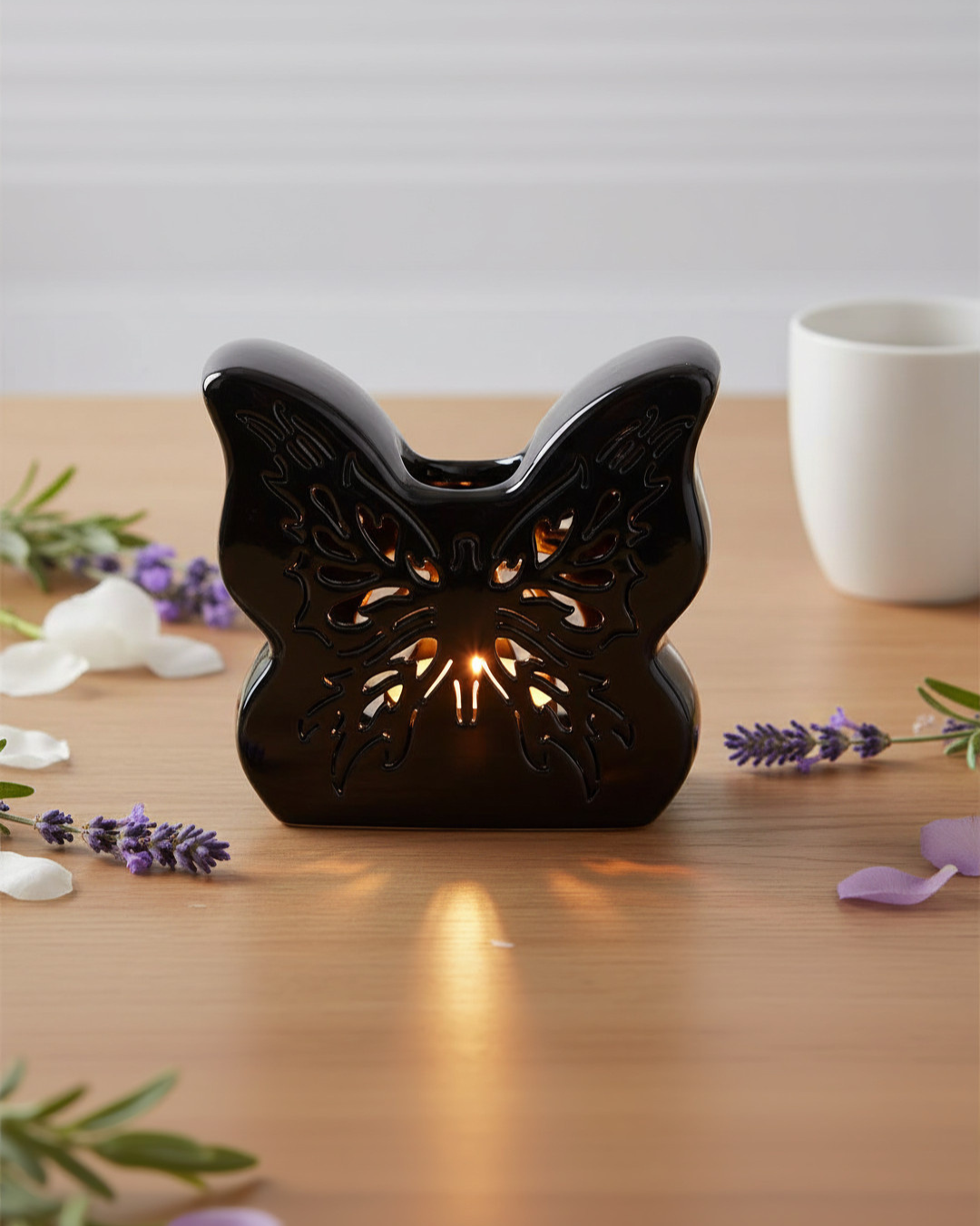 Black Cut-Out Butterfly Oil Burner & Wax Warmer
