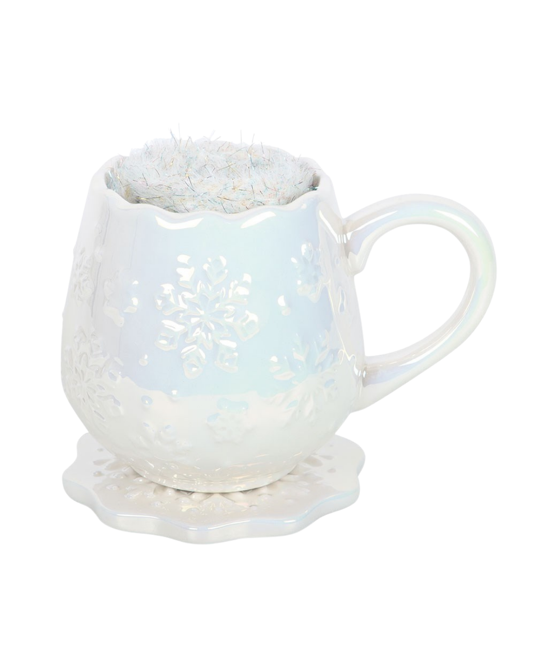 Iridescent Snowflake Mug, Coaster & Socks Gift Set | Cosy Winter Gift