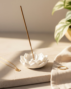 White Lotus Flower Incense Stick Holder