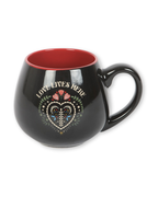 Love Lives Here Folk Heart Rounded Mug