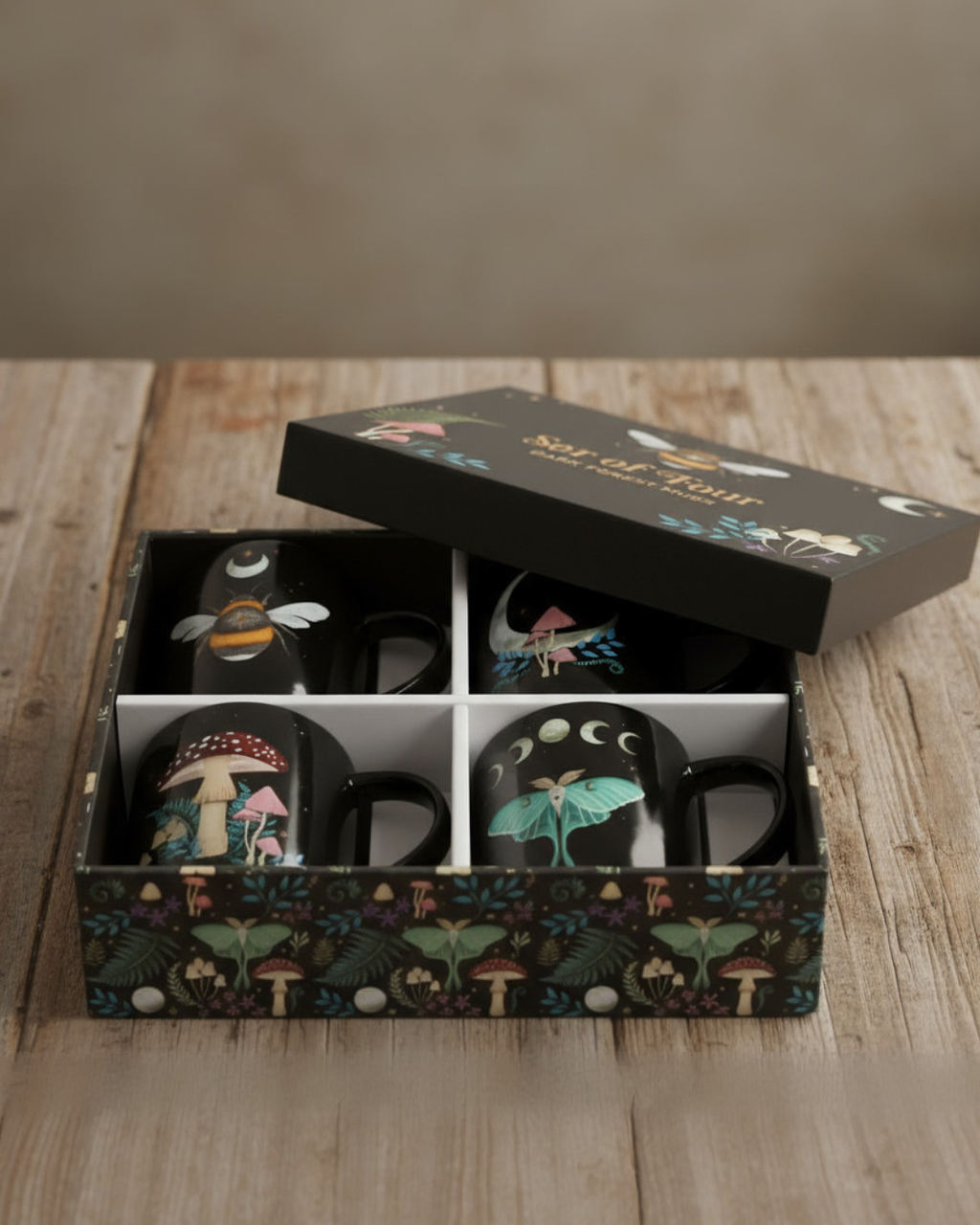 Set of 4 Dark Forest Mugs