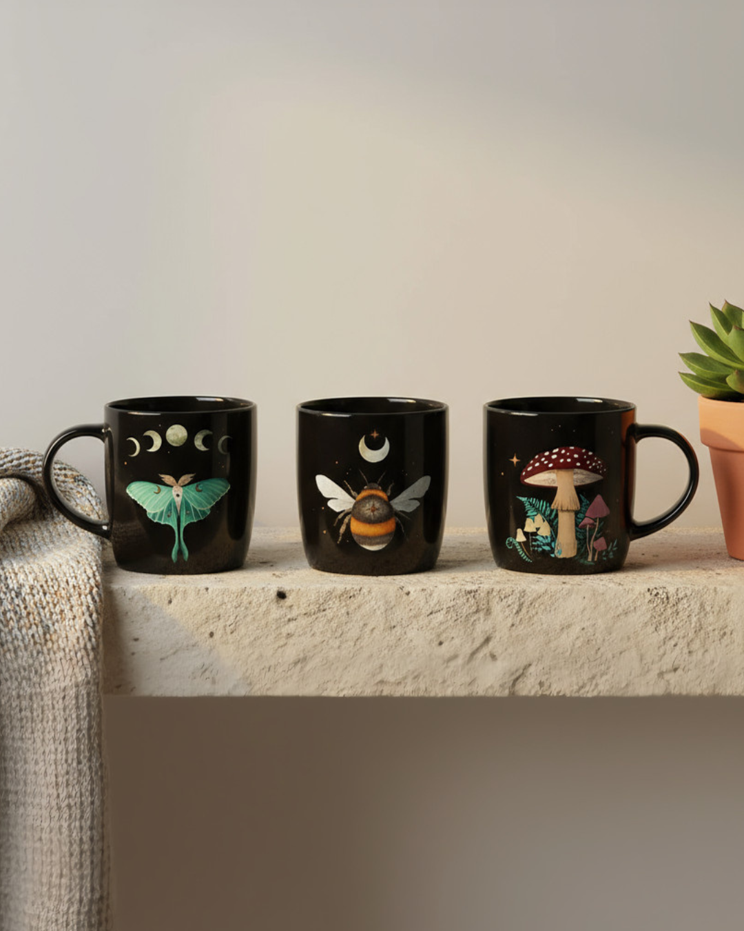 Set of 4 Dark Forest Mugs