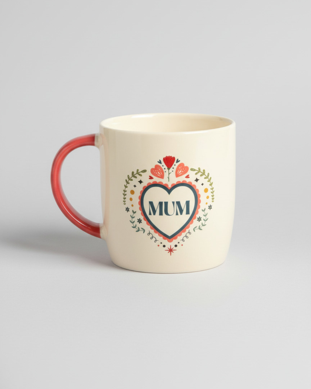 Mum Folk Heart Mug