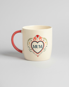 Mum Folk Heart Mug