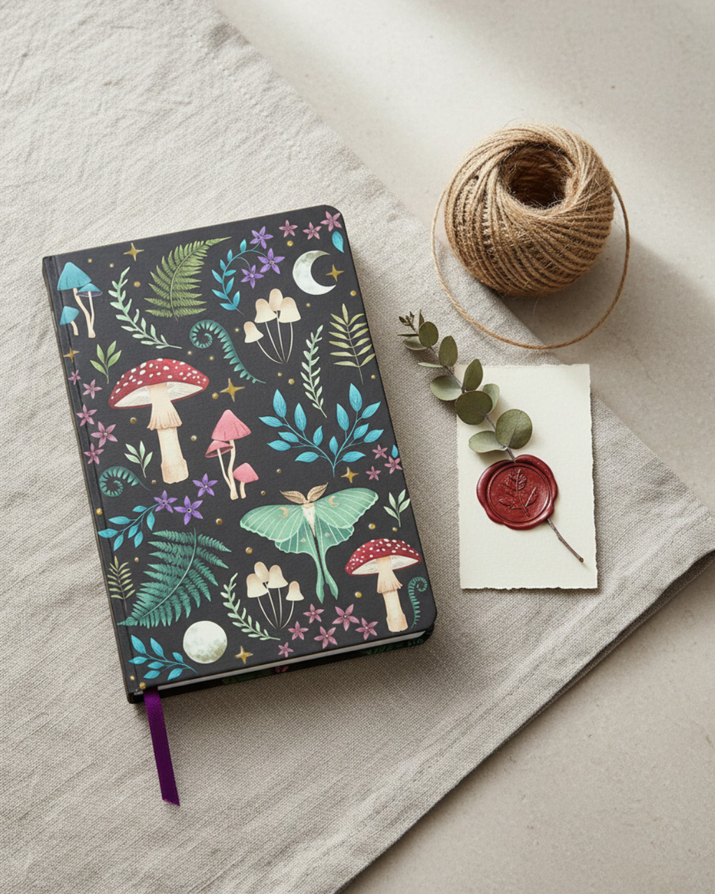 Midnight Bloom Print A5 Notebook