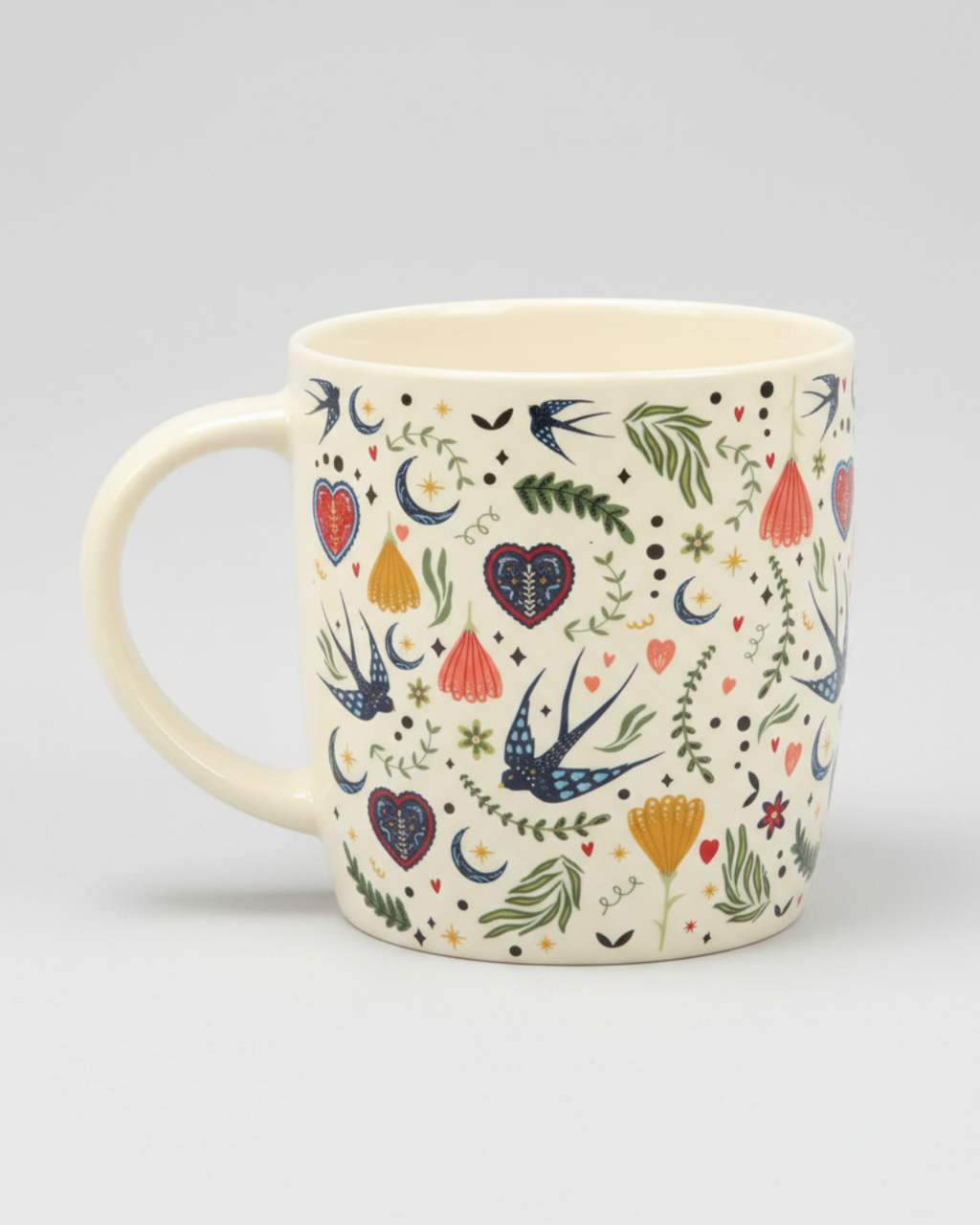 Cream Midnight Bloom Print Mug