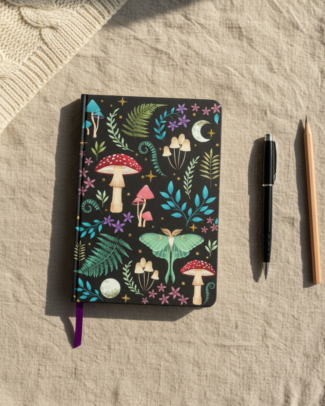 Midnight Bloom Print A5 Notebook